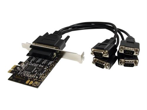 Startech.com Carte Pci Express Avec 4 Ports Db-9 Rs232 - Adaptateur Pcie Série - Uart 16550 - 1X Pci Express Mâle - 4X Rs232 Db-9 Mâle - Adaptateur Série - Pcie - Rs-232 X 4