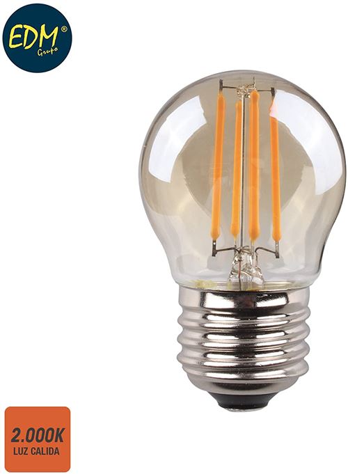 Ampoule LED VINTAGE sphérique 4,5W E27 350lm 2,000k EDM 98623 [Classe énergétique A+]