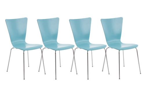 Lot de 4 chaises Aaron , Bleu clair