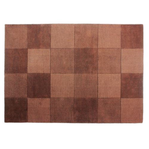 Flair Rugs - Tapis 100% laine à motifs carrés (75cm x 150cm) (Chocolat) - UTFR252