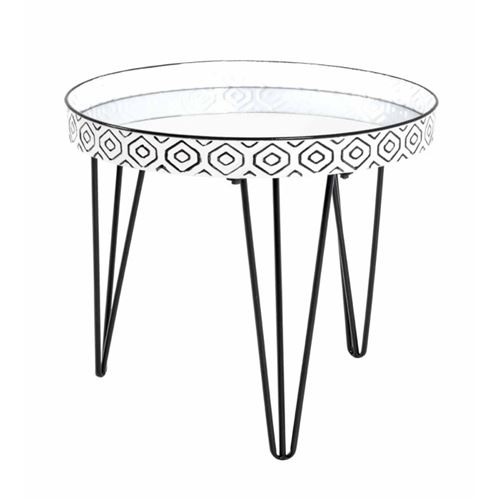 PARIS PRIX TABLE BASSE DÉCO "HOLY" 65CM NOIR & BLANC