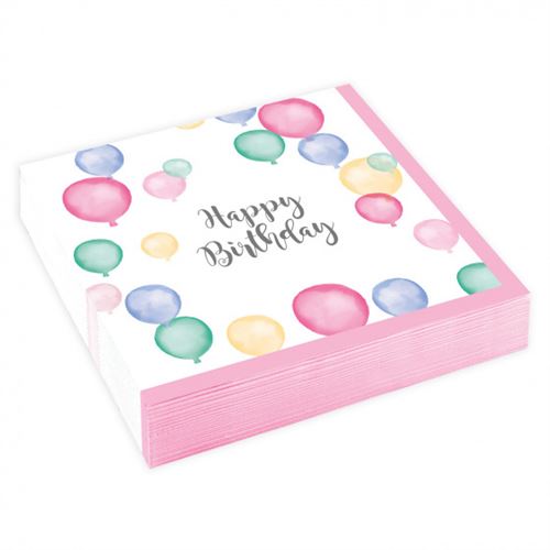 Amscan serviettes de table Happy Birthday 25 x 25 cm papier 20 pièces