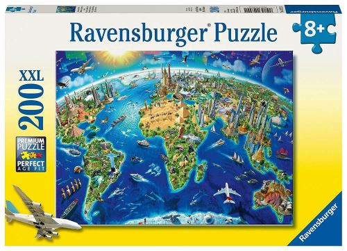 Ravensburger Puzzle - Carte du monde, 200 pièces