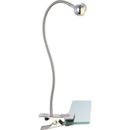 GLOBO LIGHTING Spot a pince avec Interrupteur - Inclus 1xLED 3W 3,6V 150lm 3000K - 430x480 - Nickel Mat Chrome Acrylique