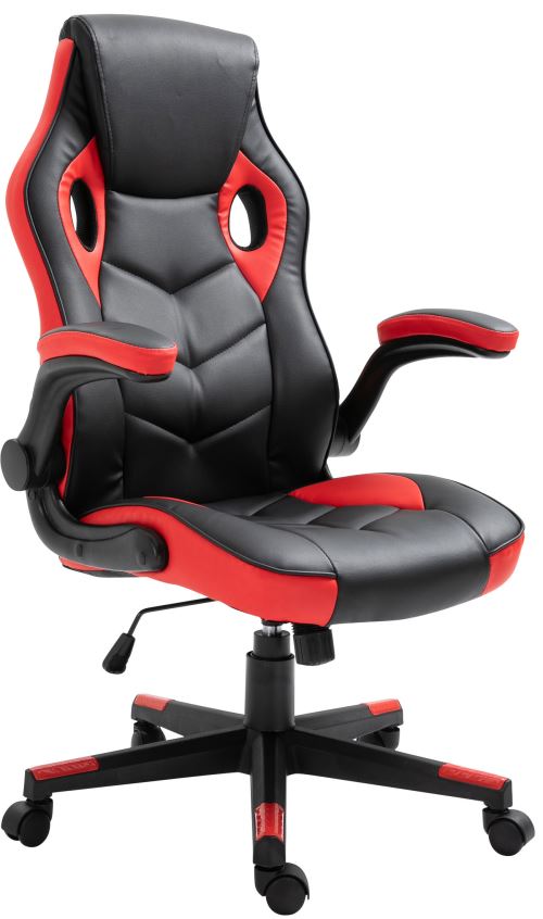 CLP Chaise de bureau Omis en similicuir  Noir / Rouge