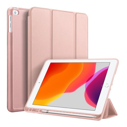 Etui en PU avec support tripliure et porte-stylo or rose pour votre Apple iPad 10.2 (2019)