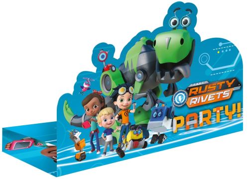 Nickelodeon invitations Rivets rouillés 16 cm 8 pièces bleu