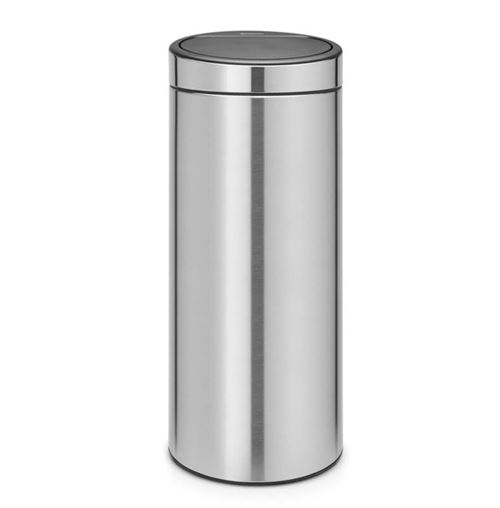 Poubelle 30 l touch bin matt steel brabantia 115349