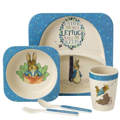 Ensemble à dîner biologique 5 morceaux Beatrix Potter Peter Rabbit pour enfants