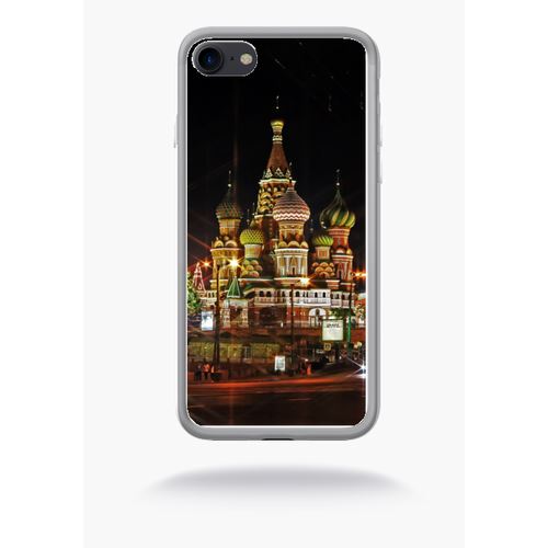 Coque Moscou Compatible Apple Iphone 7 Silicone Blanc Mat