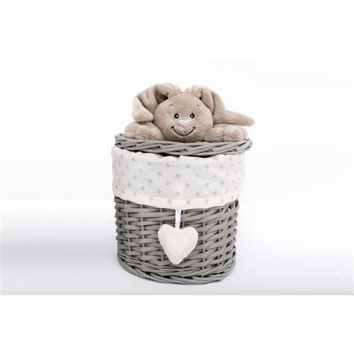 Panier de rangement en bois enfant Kidy - Lapin - Gris