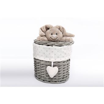 Panier de rangement en bois enfant Kidy - Lapin - Gris ...