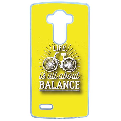 Coque Life Il All About Balance Fond Jaune Compatible Lg G4 Transparent