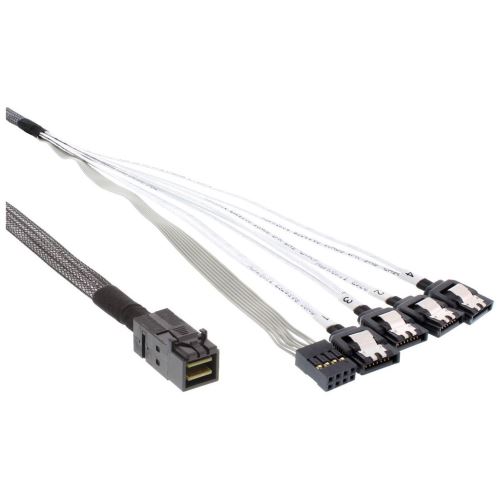 Câble InLine® Mini SAS HD SFF-8643 vers 4x SATA + bande latérale de 0,5 m