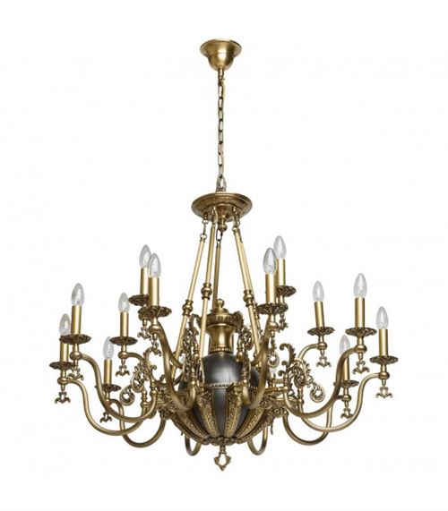 Chandelier laiton Classic 15 ampoules 205 Cm