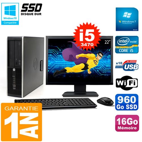 Pc hp compaq 8300 sff ecran 22' core i5-3470 ram 16go disque 960 go ssd wifi w7 État correct - Hewlett-Packard reconditionné disponible sur Fnac