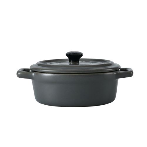 Mini cocotte ovale grise avec couvercle et poignées HobbyCook
