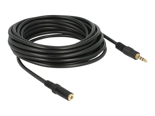 Delock Noir - Rallonge Pour Casque Micro - Mini Jack 4 Pôles Mâle Pour Mini Jack 4 Pôles Femelle - 5 M