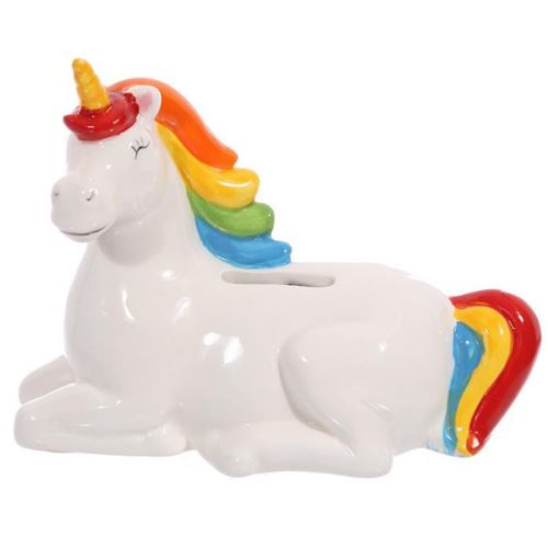 Tirelire Licorne sur arc-e-ciel