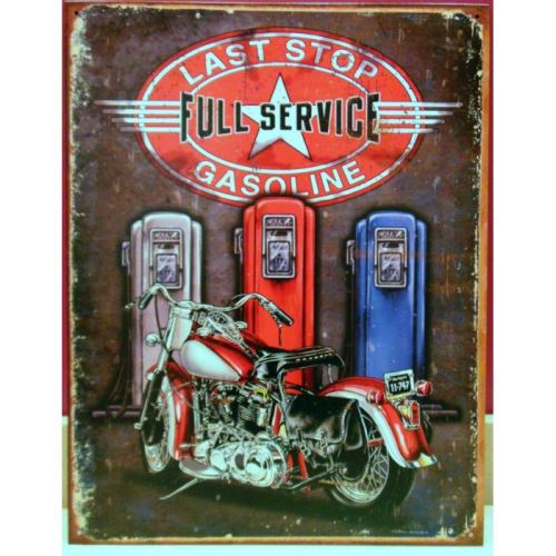 plaque pompe à essence moto full service gasoline tole usa