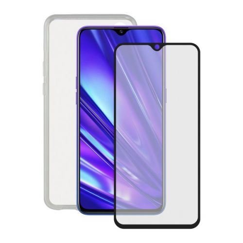 Film Protecteur en Verre Trempé pour Téléphone Portable + Étui pour Téléphone Portable Realme 5 Pro