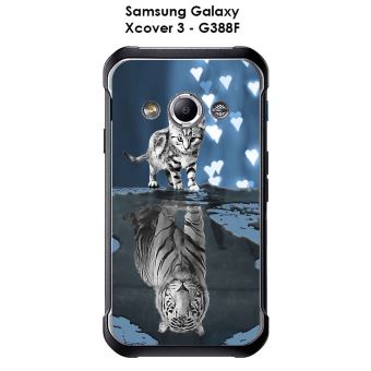 Coque Samsung Galaxy Xcover 3 G388f Design Chat Tigre Blanc Fond Bleu Noir Etui Pour Telephone Mobile Achat Prix Fnac
