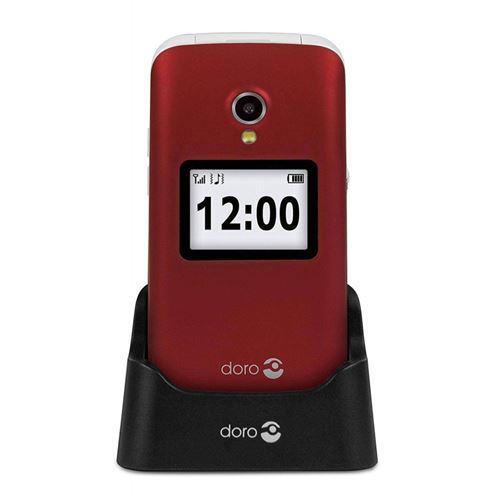 Doro 2424 - Téléphone mobile - microSD slot - GSM - 320 x 240 pixels - TFT - RAM 8 Mo - 3 MP - rouge