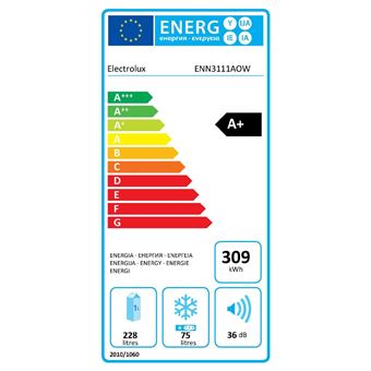 Réfrigérateur combiné intégrable à glissière 303l a+ Electrolux enn3111aow
