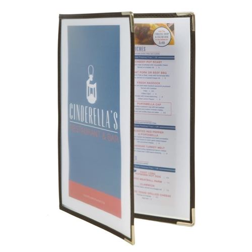 Lot de 3 porte-menus transparents format A4 double face, 4 pages