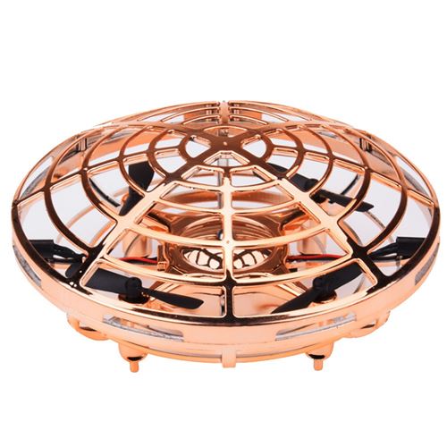 Drone Mini UFO en mode de maintien d'altitude contrôlé à la main par induction avec capteur anticollision - Or