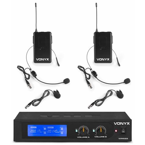 Vonyx WM5522B - Kit oreillette sans fil VHF, livr&eacute; avec bo&icirc;tier