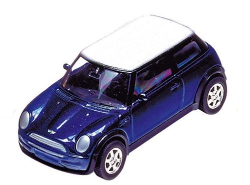 Welly METAL MINI COOPER: BLEU 7 CM