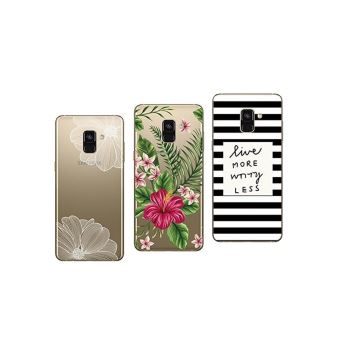Coque et étui téléphone mobile NOVAGO 3 coques pour Huawei P Smart - Souple et résistante Anti Choc avec Impression de qualité (pack#2