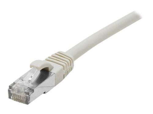 deXlan - Cordon de raccordement - RJ-45 (M) pour RJ-45 (M) - 50 m - SFTP - CAT 6a - sans halogène, moulé, sans crochet - gris