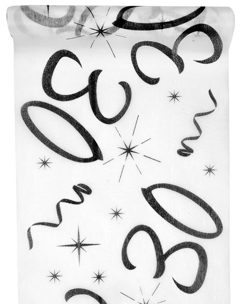 SANTEX 5192-30-30, CHEMIN de table Anniversaire Blanc 30 ANS