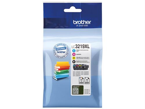 Brother lc-3219xlvaldr 1500pages noir, jaune cartouche dencre lc3219xlvaldr