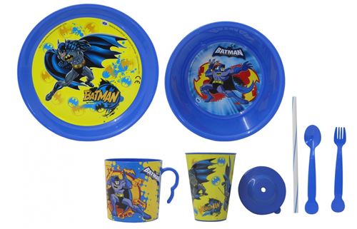 Jamara vaisselle Batman garçon bleu/jaune 8 pièces