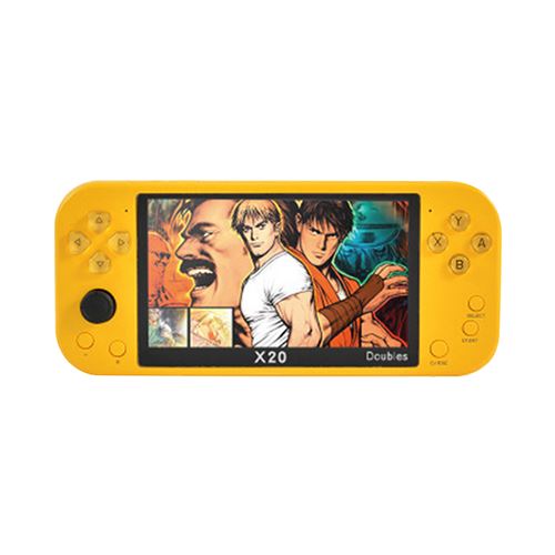 Console de jeux portable X20 5,1 pouces rétro HD - Jaune