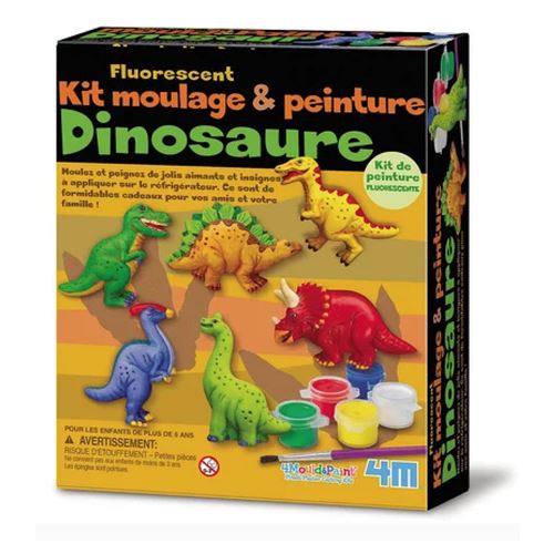 Kit moulage et peinture - Magnets Dinosaure - 6 pcs