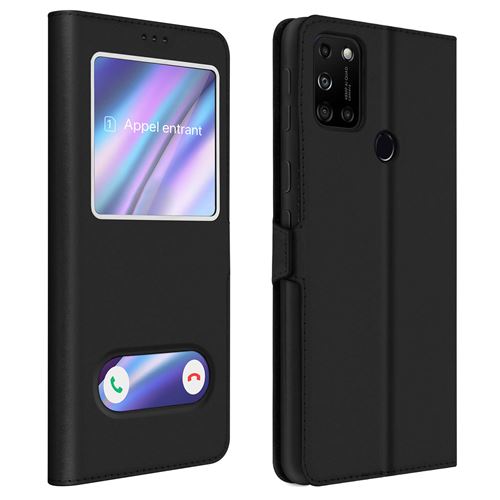 Housse pour Wiko View 5 / 5 Plus Protection intégrale Double Fenêtre Support Vidéo noir
