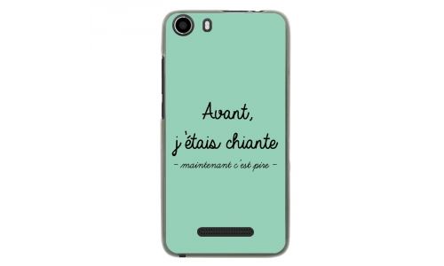 Coque souple pour Wiko Lenny 2 avec impression Motifs Avant, j'étais chiante turquoise