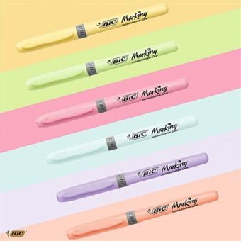 Boîte 15 feutres surligneurs - Couleurs intenses et pastel - Bic