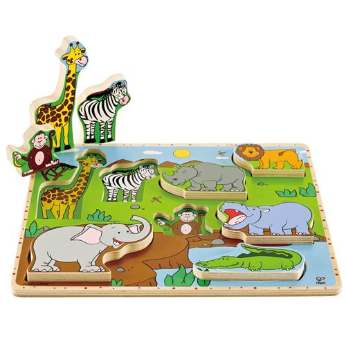Hape Formes des animaux sauvages puzzle 8 pièces