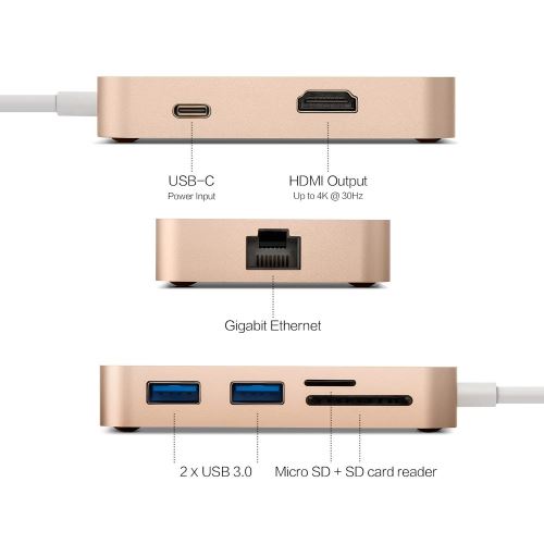 Minix Neo C, Usb-c Multiport Adapter With Hdmi – Or (compatible Avec Apple Macbook)
