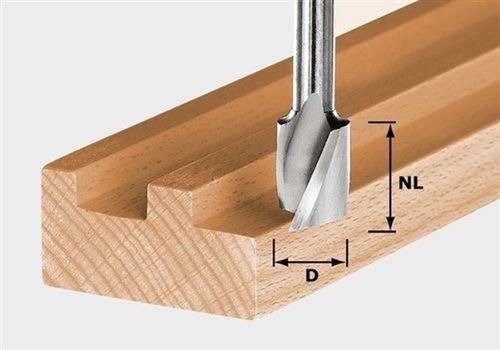 Fraise à Rainurer Hélicoïdale avec Queue De 8 Mm Festool Hw Spi S8 D10/30 - 490980