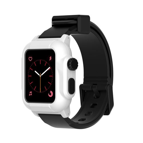 Bracelet en silicone moelleux noir/blanc pour votre Apple Watch Series 3 2 1 42mm