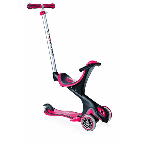 Globber Evo Comfort - Trottinette Enfant Évolutive 5 en 1 - Rouge