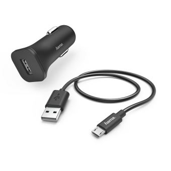 Chargeur Allume Cigare USB avec câble micro USB – 1A – Noir (Vrac