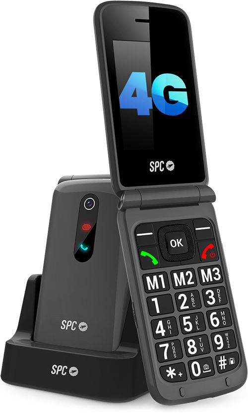 SPC STELLA 3 - Téléphone portable pour personnes âgées avec touches XL, 4G, bouton SOS, configuration à distance et volume 103dB