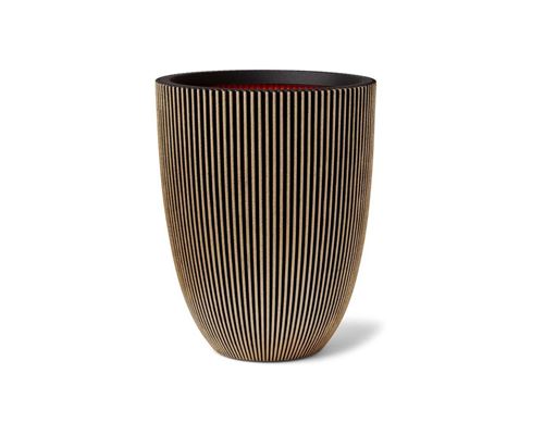 Capi Vase élégant Groove 34x46 cm Noir et doré 445494